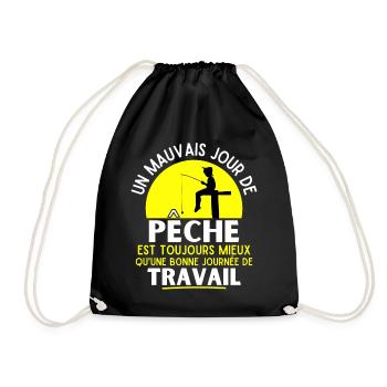 pêche, pêcheur, fan de pêche - Sac de sport léger - noir - Devant