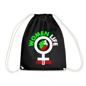 Women life freedom - Drawstring Bag - black - Front