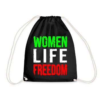 Women life freedom - Turnbeutel - Schwarz - Vorne