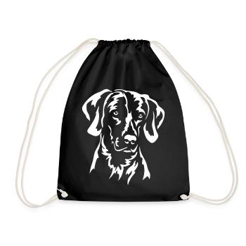 Weimaraner Kopf "Black Edition" - Drawstring Bag - black - Front
