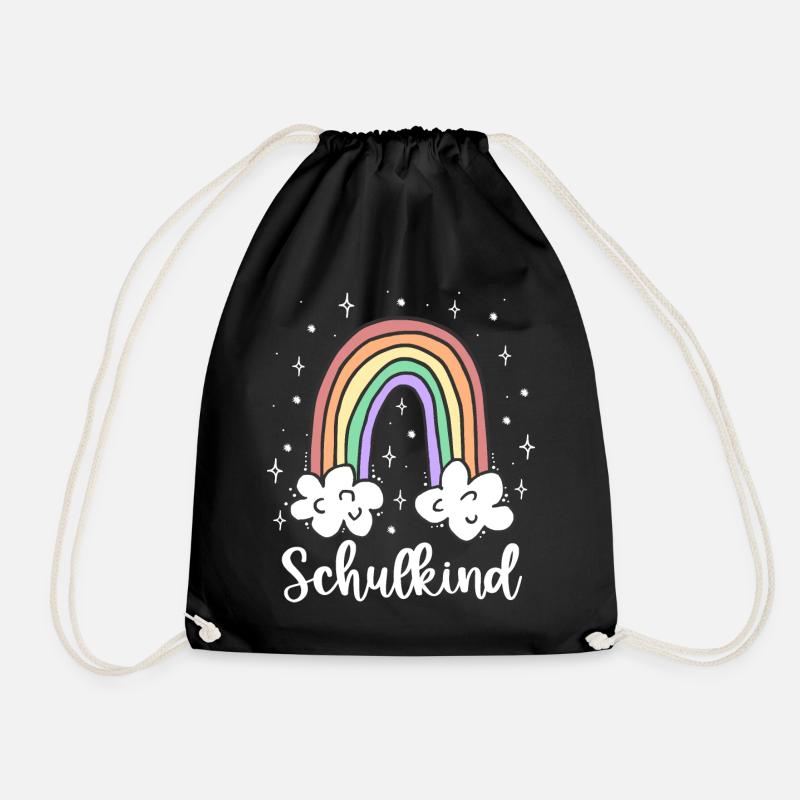 Schulkind Regenbogen Einschulung Geschenk - Turnbeutel - Schwarz