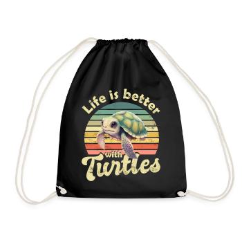 Tortue de mer - Sac de sport léger - noir - Devant