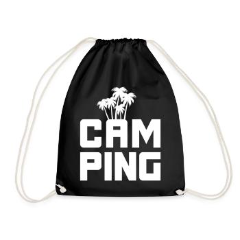 Camping Palms Vector Camper Van Life Ventilateur de plein air - Sac de sport léger - noir - Devant
