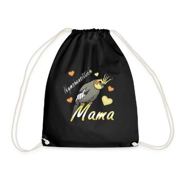 Nymphensittich Mama - Turnbeutel - Schwarz - Vorne
