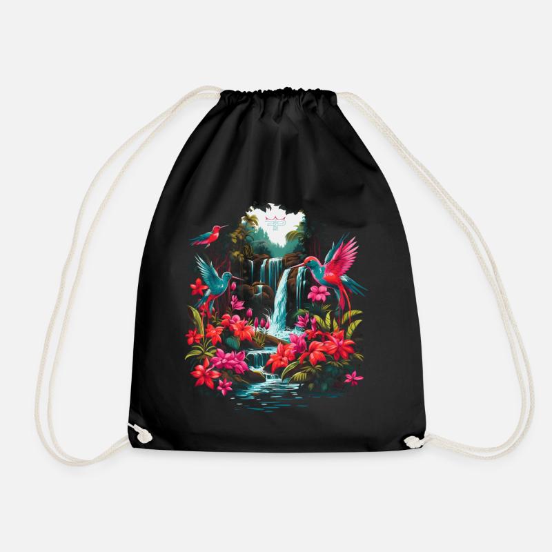 Hummingbird Jungle - Turnbeutel - Schwarz