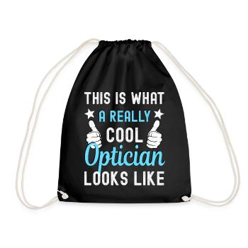 Optiker Optikerin - Turnbeutel - Schwarz - Vorne