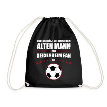 Alter Mann - Heidenheim Fan | Retro Vintage Design - Turnbeutel - Schwarz - Vorne