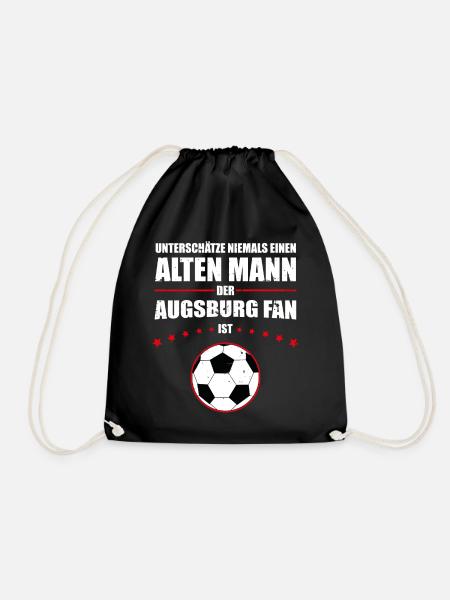 Alter Mann - Augsburg Fan | Retro Vintage Design - Turnbeutel - Schwarz