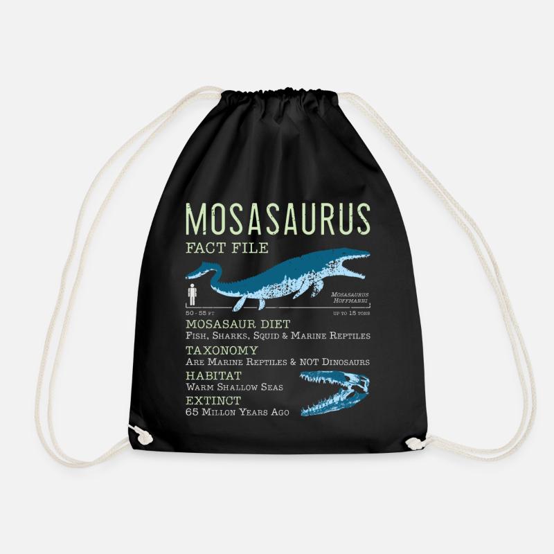 Mosasaurus Facts - Drawstring Bag - black