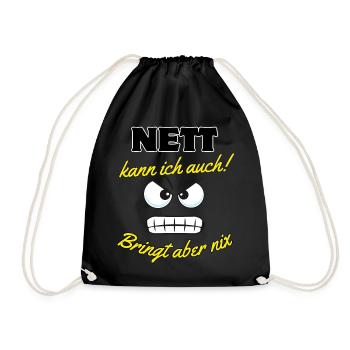 Dicton motivant avec des yeux de dessin animé - Sac de sport léger - noir - Devant