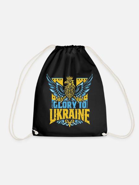 Ukraine Adler: Glory to Ukraine - Turnbeutel - Schwarz