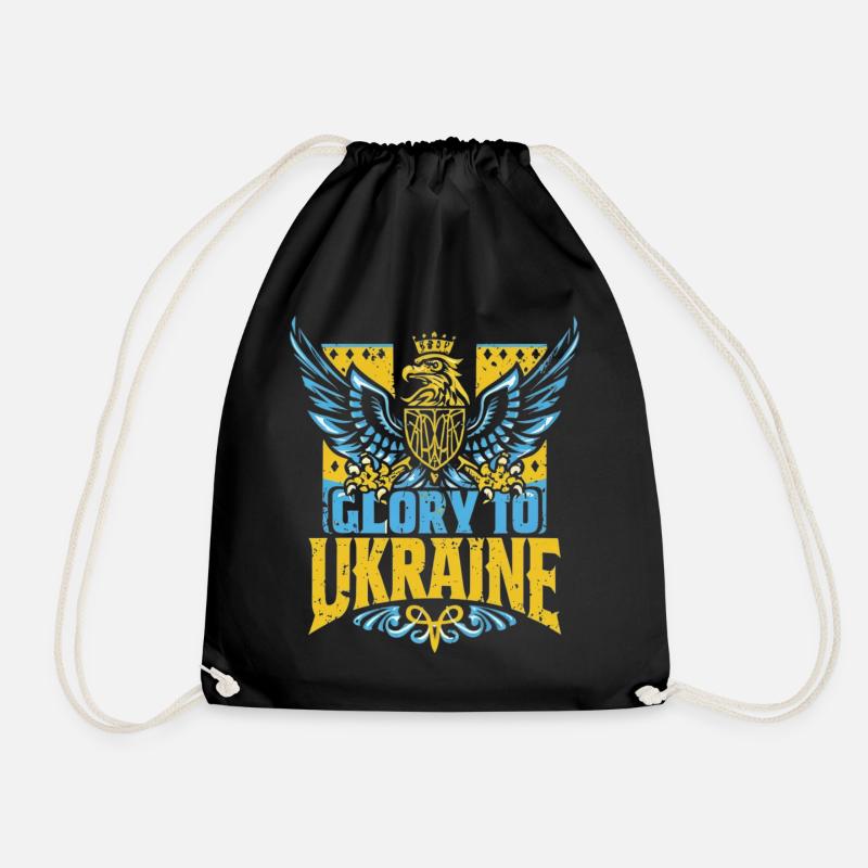 Ukraine Adler: Glory to Ukraine - Turnbeutel - Schwarz