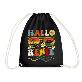 Hallo Sommer Retro Design Rentner Rentnerin  - Turnbeutel - Schwarz - Vorne