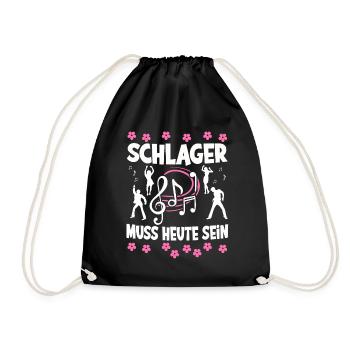 Schlager Tshirt Women's Schlager Party Costume Party - Drawstring Bag - black - Front