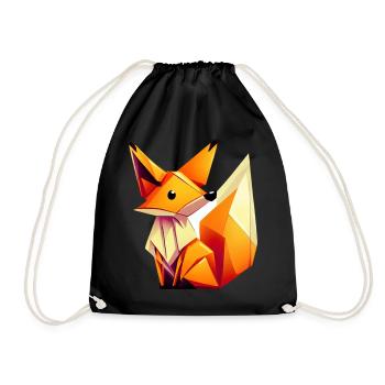 Fox - Drawstring Bag - black - Front