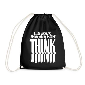 Reading Book Let Your Imagination Fly - Drawstring Bag - black - Front