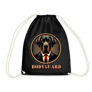 Bodyguard Hund im Anzug - Turnbeutel - Schwarz - Vorne