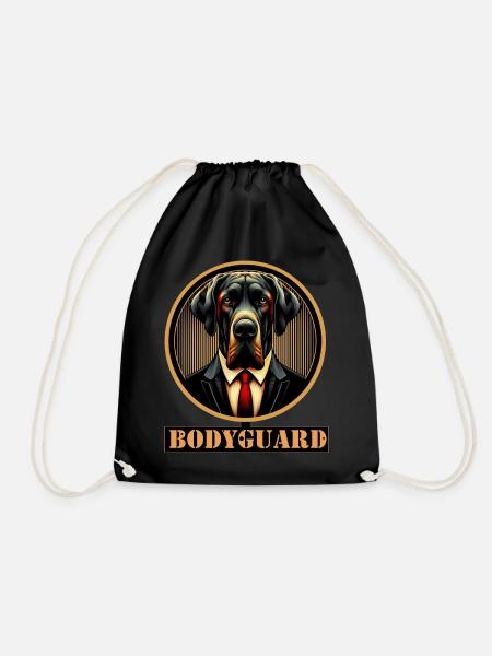 Garde du corps chien en costume - Sac de sport léger - noir