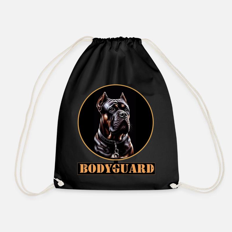 Bodyguard Cane Corso Portrait - Drawstring Bag - black