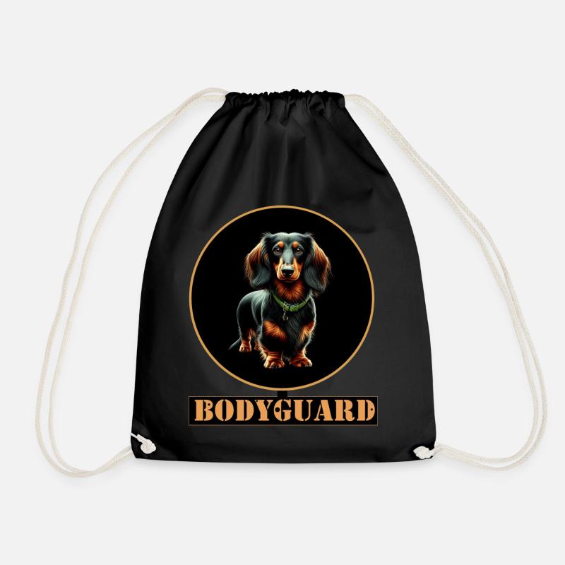 Garde du corps Teckel à poil long - Sac de sport léger - noir