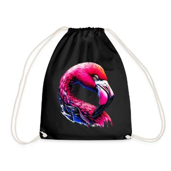 Flamingo - Turnbeutel - Schwarz - Vorne