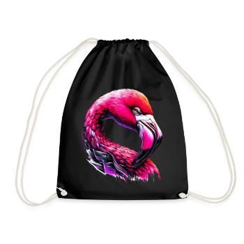 Flamingo - Turnbeutel - Schwarz - Vorne