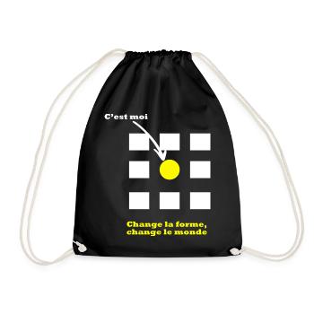 Change the form, change the world – Bold Design - Drawstring Bag - black - Front