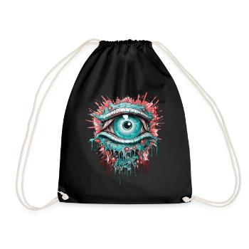 Psychedelic Eye Colorful LSD Drugs Trip - Drawstring Bag - black - Front