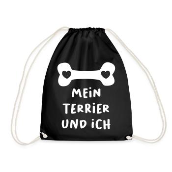 Terrier Os Chien Amour Coeur Pet Ego Bande Dessinée - Sac de sport léger - noir - Devant