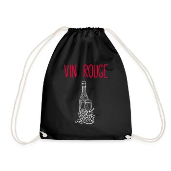 Vin Rouge wine illustration on clothing - Drawstring Bag - black - Front