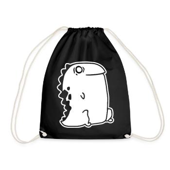Dino Kawaii – Dinosaure mignon et style dessin animé - Sac de sport léger - noir - Devant