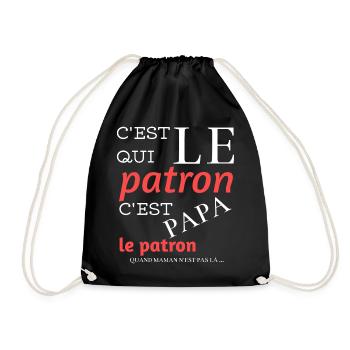 C’est qui le patron ? C’est papa !–Design humour - Sac de sport léger - noir - Devant