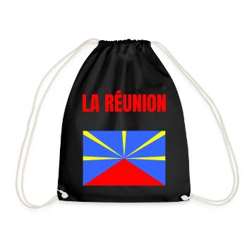 T-shirt drapeau La Réunion volcan - Sac de sport léger - noir - Devant