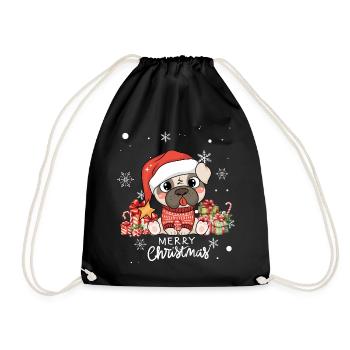 Hunde-Weihnachten - Turnbeutel - Schwarz - Vorne