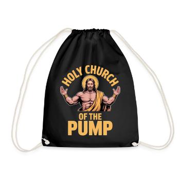 Sainte Église de la Pompe - Drôle de Jésus Gym Meme - Sac de sport léger - noir - Devant