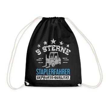 5 Star Forklift Driver Tested Quality / Forklift - Drawstring Bag - black - Front