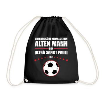 Alter Mann - Ultra Sankt Pauli Fan | Vintage Retro - Turnbeutel - Schwarz - Vorne