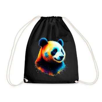 Panda - Drawstring Bag - black - Front