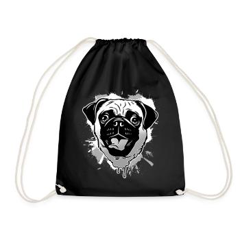 Mops - Turnbeutel - Schwarz - Vorne