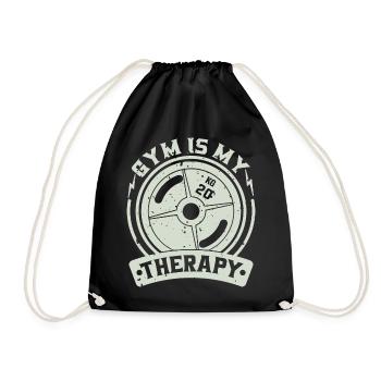 Fitnessstudio ist meine Therapie - Turnbeutel - Schwarz - Vorne
