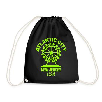 Atlantic City - Fondé en 1854 - New Jersey - États-Unis - Sac de sport léger - noir - Devant