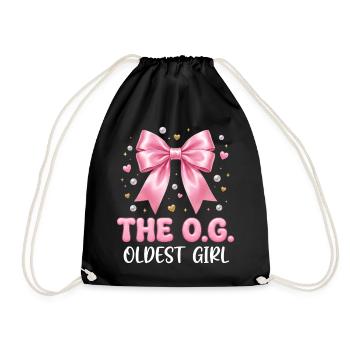 La fille la plus âgée : design familial de nœud rose - Sac de sport léger - noir - Devant
