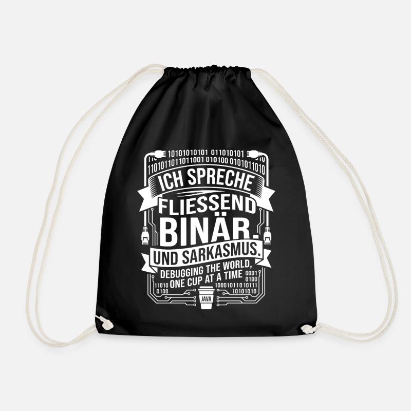 Sarcasme binaire du café codant - Sac de sport léger - noir