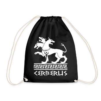 Weißer Cerberus-Hund - Turnbeutel - Schwarz - Vorne