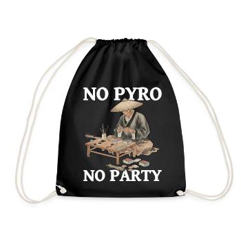 No Pyro No Party Fireworks - Drawstring Bag - black - Front