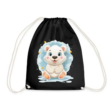 Polar bears in winter magic - Drawstring Bag - black - Front