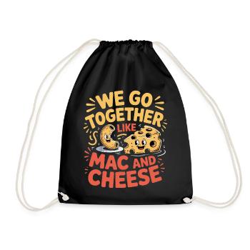 Mac and Cheese Best Friends Paar Design - Turnbeutel - Schwarz - Vorne