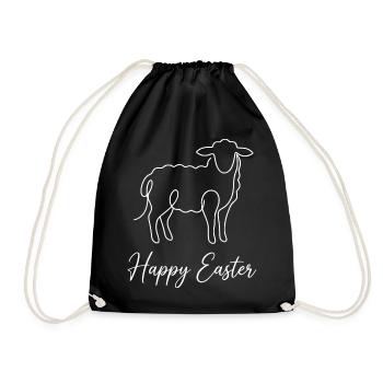 Happy Easter, Cute Lamb Spring Shirt, Hoodie, Mug - Turnbeutel - Schwarz - Vorne