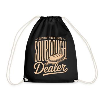 Lokaler Sauerteighändler-Tee - Turnbeutel - Schwarz - Vorne