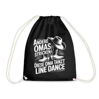 Andere Omas stricken, Oma tanzt Line Dance - Turnbeutel - Schwarz - Vorne